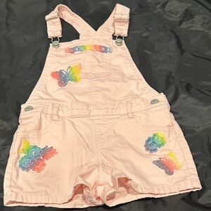 Epic Threads Pink Overalls with Rainbow Butterflies